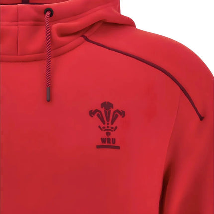 2025-2026 Wales WRU Ath Travel Player Hoody (Red) |Product - Hoodies | Macron | Absolute Rugby