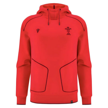 2025-2026 Wales WRU Ath Travel Player Hoody (Red) |Product - Hoodies | Macron | Absolute Rugby
