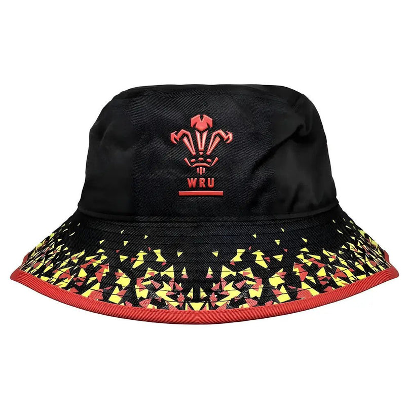 2025-2026 Wales WRU Custom Bucket Hat (Black) |Product - Headwear | Macron | Absolute Rugby