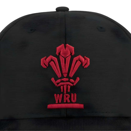 2025-2026 Wales WRU Custom Cap Curved Visor (Black) |Product - Headwear | Macron | Absolute Rugby