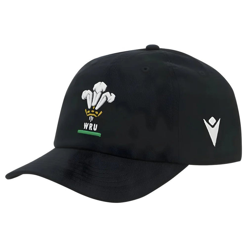 2025-2026 Wales WRU Custom Dad Hat (Black) |Product - Headwear | Macron | Absolute Rugby