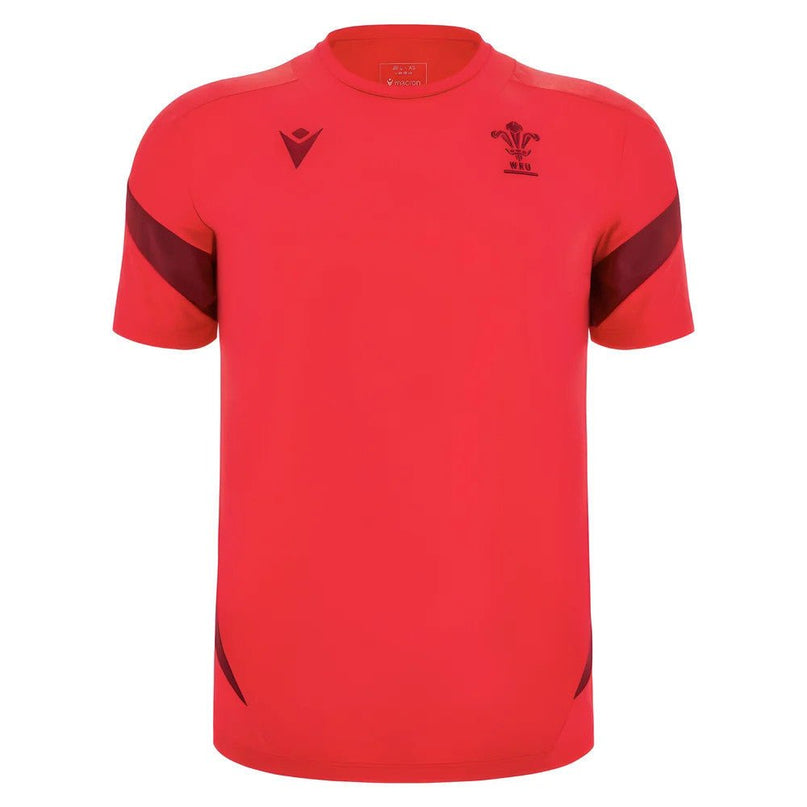 2025-2026 Wales WRU Player Training Shirt (Red) - Kids |Product - Training Shirts | Macron | Absolute Rugby