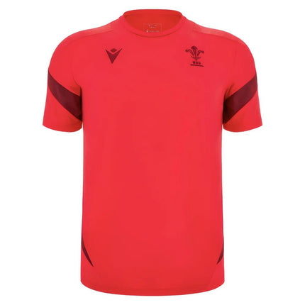 2025-2026 Wales WRU Player Training Shirt (Red) - Kids |Product - Training Shirts | Macron | Absolute Rugby