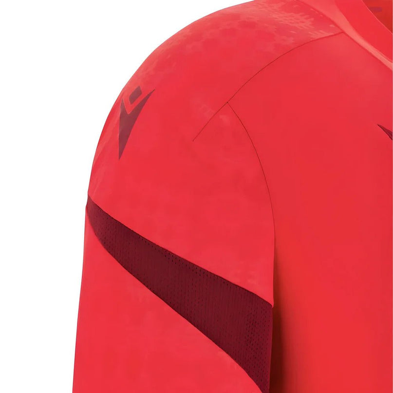 2025-2026 Wales WRU Player Training Shirt (Red) - Kids |Product - Training Shirts | Macron | Absolute Rugby