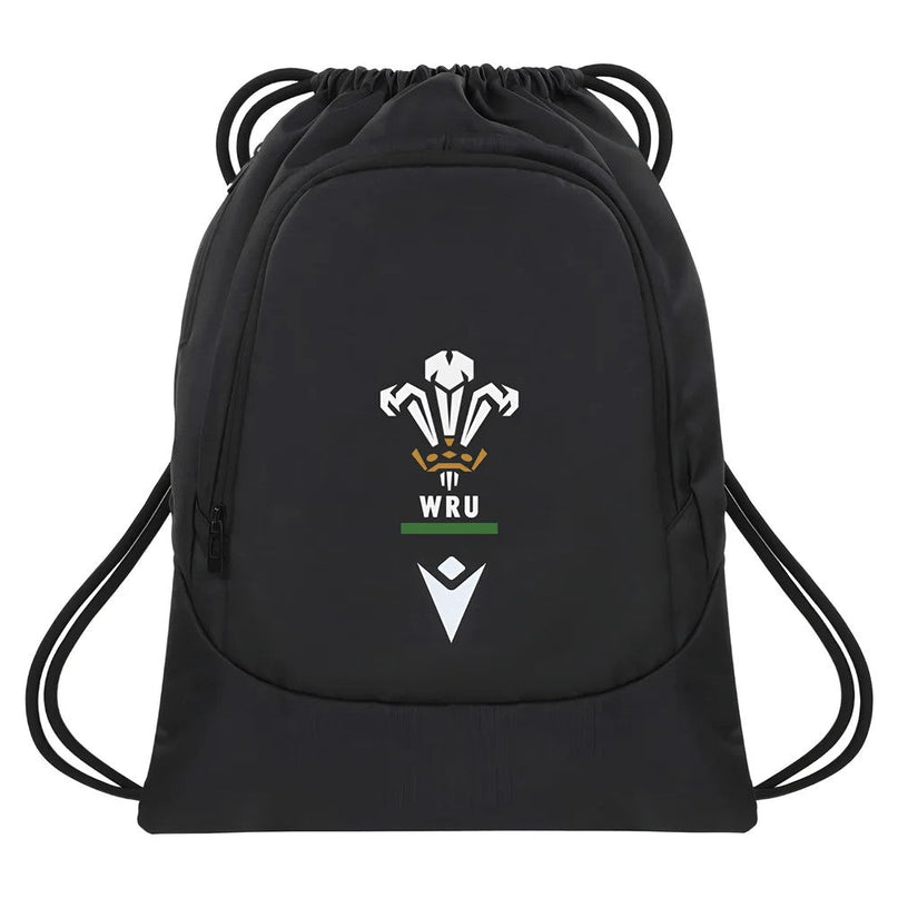 2025-2026 Wales WRU Rugby Ath Gymsack (Black) |Product - Bags | Macron | Absolute Rugby