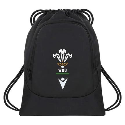 2025-2026 Wales WRU Rugby Ath Gymsack (Black) |Product - Bags | Macron | Absolute Rugby
