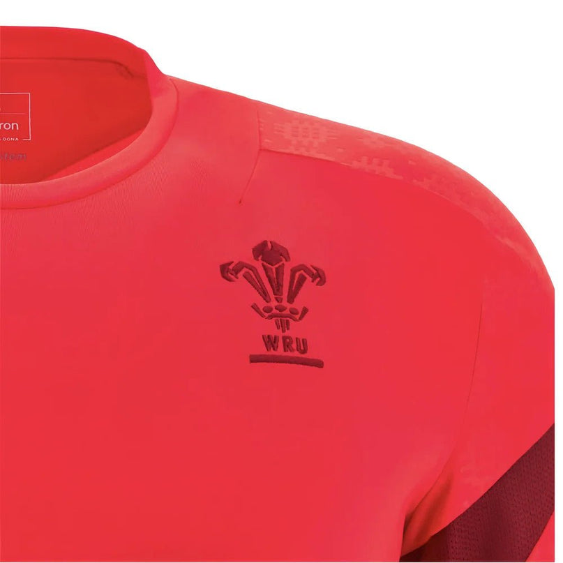 2025-2026 Wales WRU Rugby LS Player Training Shirt (Red) |Product - Training Shirts | Macron | Absolute Rugby