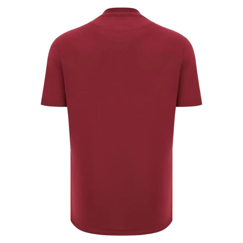 2025-2026 Wales WRU Rugby Travel Cotton Tee (Deep Red) |Product - T-Shirt | Macron | Absolute Rugby