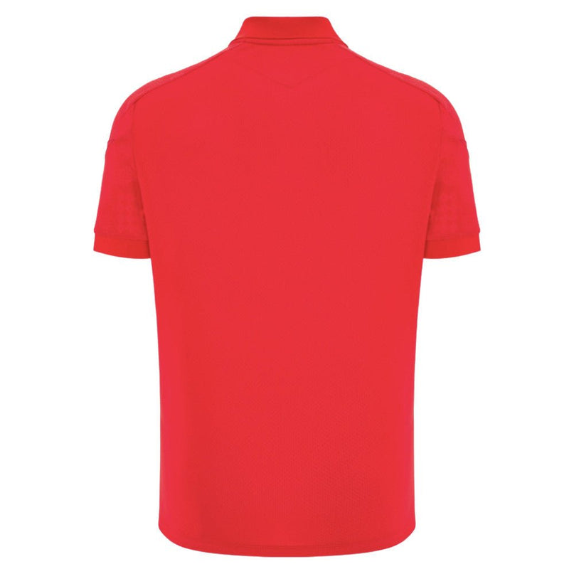 2025-2026 Wales WRU Rugby Travel Poly Polo Shirt (Red) |Product - Polo Shirts | Macron | Absolute Rugby