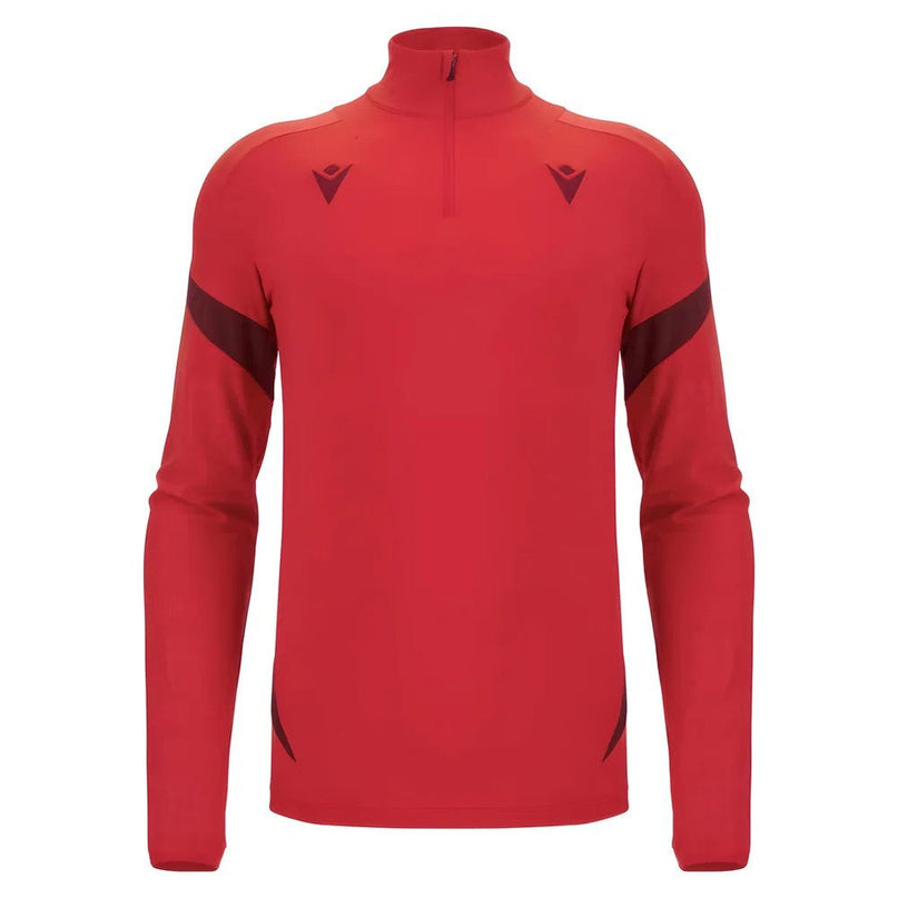 2025-2026 Wales WRU Training Player Quarter Zip Top (Red) |Product - Training Tops | Macron | Absolute Rugby