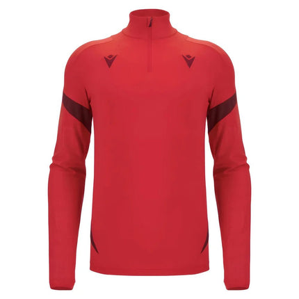 2025-2026 Wales WRU Training Player Quarter Zip Top (Red) |Product - Training Tops | Macron | Absolute Rugby
