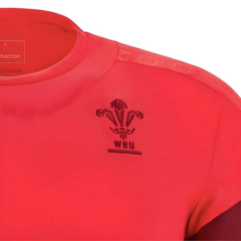 2025-2026 Wales WRU Training Player Shirt (Red) |Product - Training Shirts | Macron | Absolute Rugby
