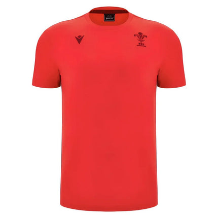2025-2026 Wales WRU Travel Cotton Tee (Red) - Kids |Product - T-Shirt | Macron | Absolute Rugby