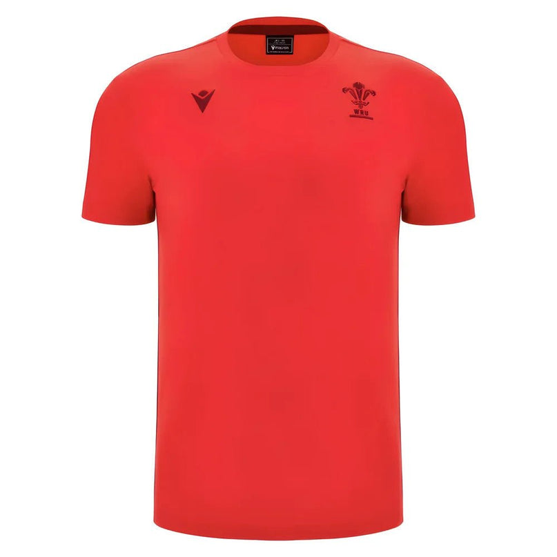 2025-2026 Wales WRU Travel Cotton Tee (Red) - Kids |Product - T-Shirt | Macron | Absolute Rugby