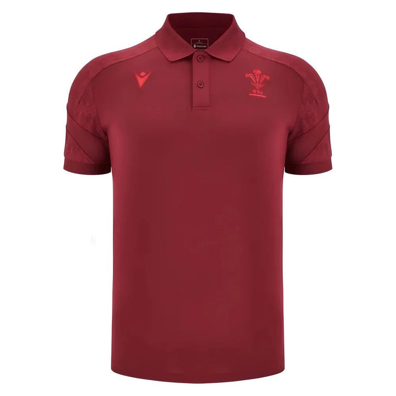 2025-2026 Wales WRU Travel Poly Polo Shirt (Deep Red) |Product - Polo Shirts | Macron | Absolute Rugby