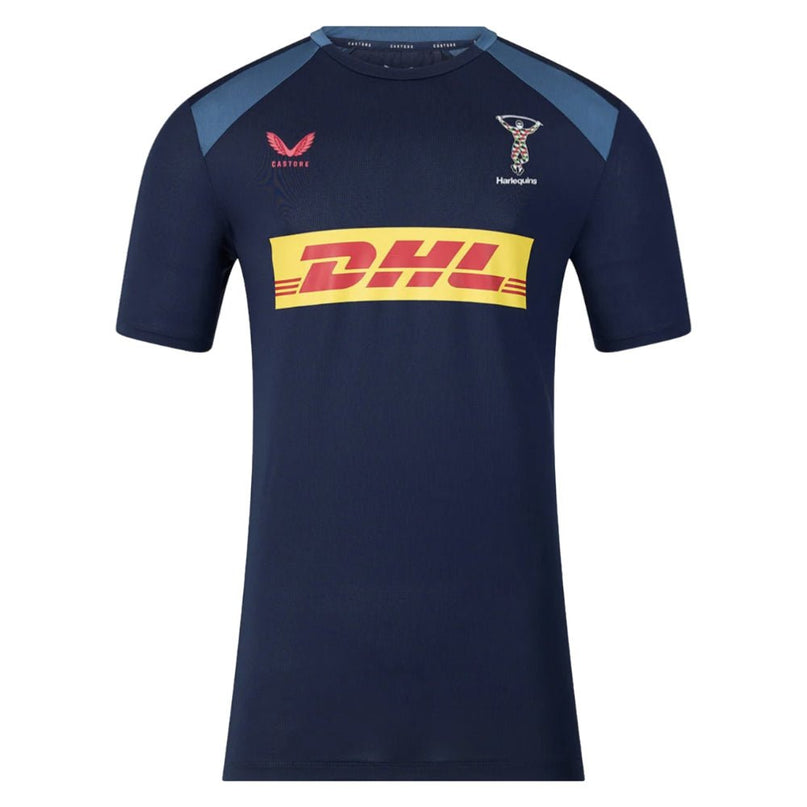 2026-2027 Harlequins Rugby Contact Shirt (Navy/Ensign Blue) |Product - Training Shirts | Castore | Absolute Rugby