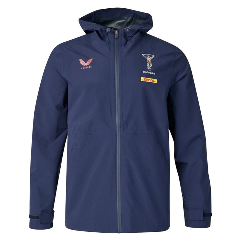 2026-2027 Harlequins Training Rain Jacket (Navy) |Product - Jackets | Castore | Absolute Rugby