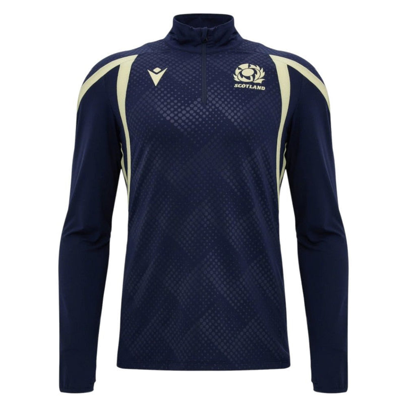 2026-2027 Scotland Rugby 1/4 Zip Training Top (Navy) - Kids |Product - Training Tops | Macron | Absolute Rugby