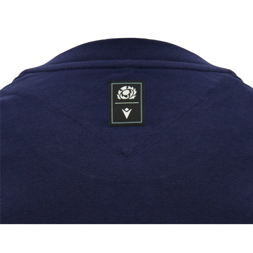 2026-2027 Scotland Rugby Ath Cotton T-Shirt (Navy) |Product - T-Shirt | Macron | Absolute Rugby