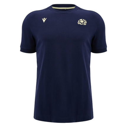 2026-2027 Scotland Rugby Ath Cotton T-Shirt (Navy) |Product - T-Shirt | Macron | Absolute Rugby
