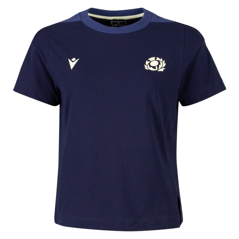 2026-2027 Scotland Rugby Ath Cotton T-Shirt (Navy) - Womens |Product - T-Shirt | Macron | Absolute Rugby