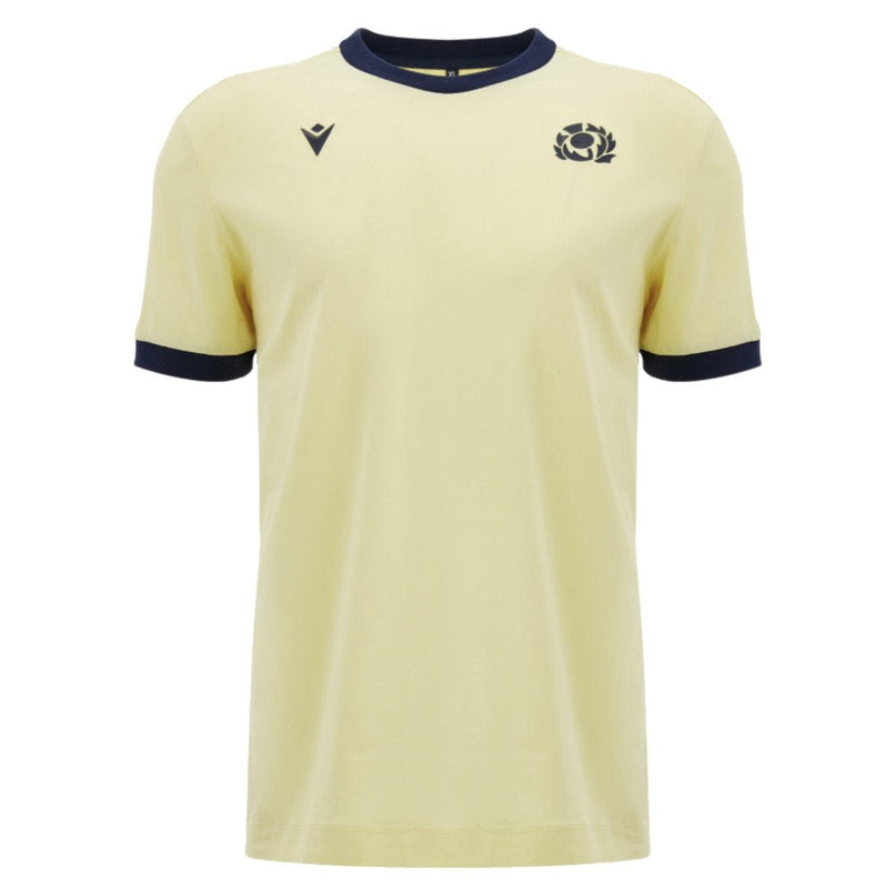 2026-2027 Scotland Rugby Ath Cotton T-Shirt (Sand) |Product - T-Shirt | Macron | Absolute Rugby
