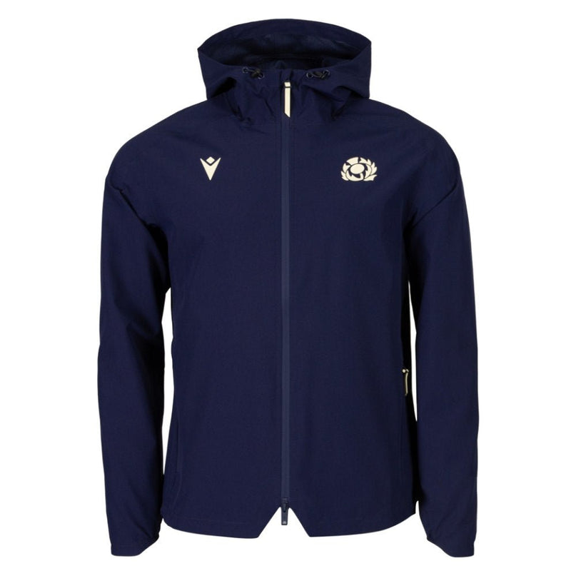 2026-2027 Scotland Rugby Ath Player Rainjacket (Navy) |Product - Jackets | Macron | Absolute Rugby