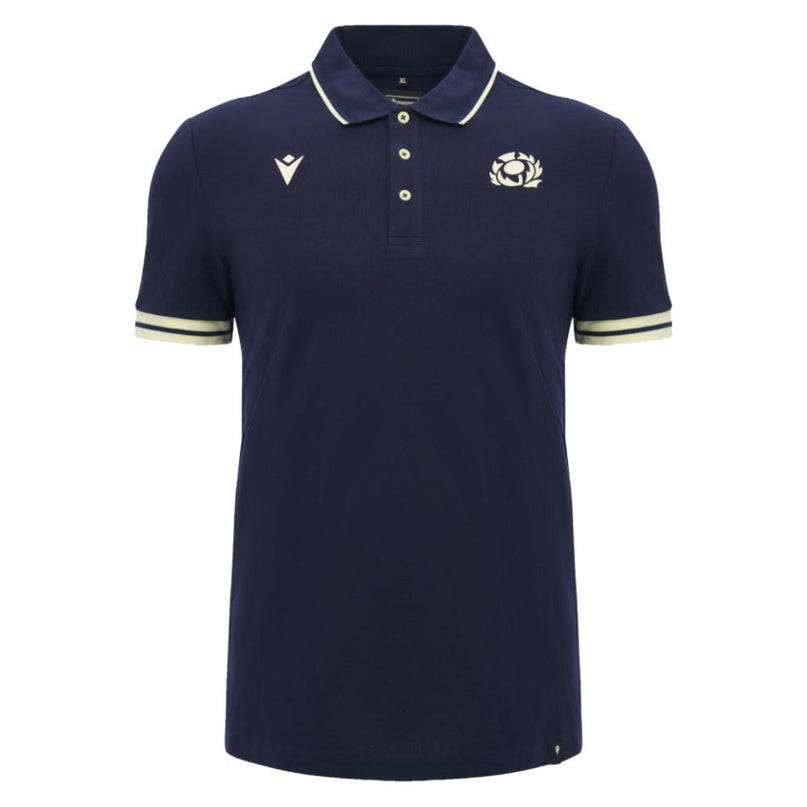 2026-2027 Scotland Rugby Ath Travel Polo Shirt (Navy) |Product - Polo Shirts | Macron | Absolute Rugby
