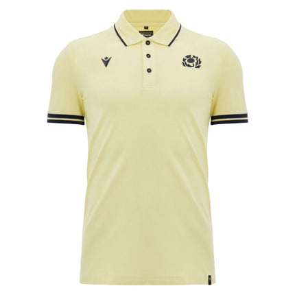 2026-2027 Scotland Rugby Ath Travel Polo Shirt (Sand) |Product - Polo Shirts | Macron | Absolute Rugby
