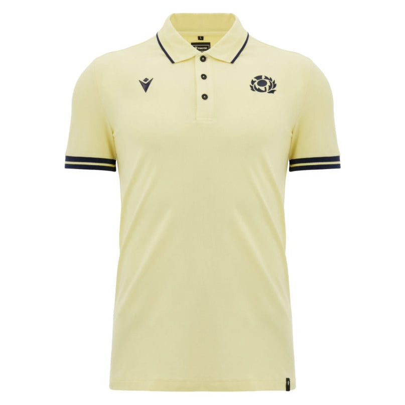 2026-2027 Scotland Rugby Ath Travel Polo Shirt (Sand) |Product - Polo Shirts | Macron | Absolute Rugby