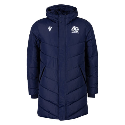 2026-2027 Scotland Rugby Long Bench Padded Jacket (Navy) |Product - Jackets | Macron | Absolute Rugby
