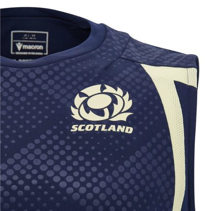 2026-2027 Scotland Rugby Poly Sleeveless Shirt (Navy) - Kids |Product - Sleeveless | Macron | Absolute Rugby