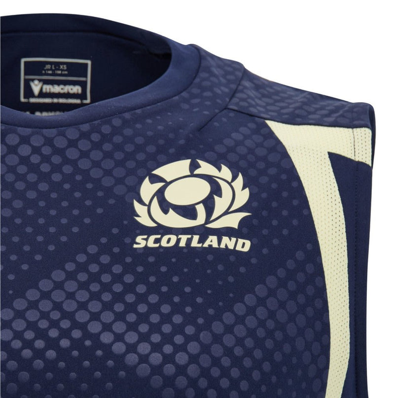 2026-2027 Scotland Rugby Poly Sleeveless Shirt (Navy) - Kids |Product - Sleeveless | Macron | Absolute Rugby