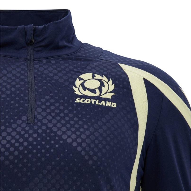 2026-2027 Scotland Rugby Training 1/4 Zip Top (Navy) |Product - Training Tops | Macron | Absolute Rugby