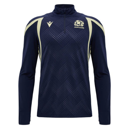 2026-2027 Scotland Rugby Training 1/4 Zip Top (Navy) |Product - Training Tops | Macron | Absolute Rugby