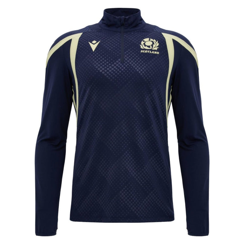 2026-2027 Scotland Rugby Training 1/4 Zip Top (Navy) |Product - Training Tops | Macron | Absolute Rugby