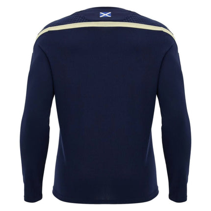 2026-2027 Scotland Rugby Training LS Shirt (Navy/Sand) |Product - Training Shirts | Macron | Absolute Rugby