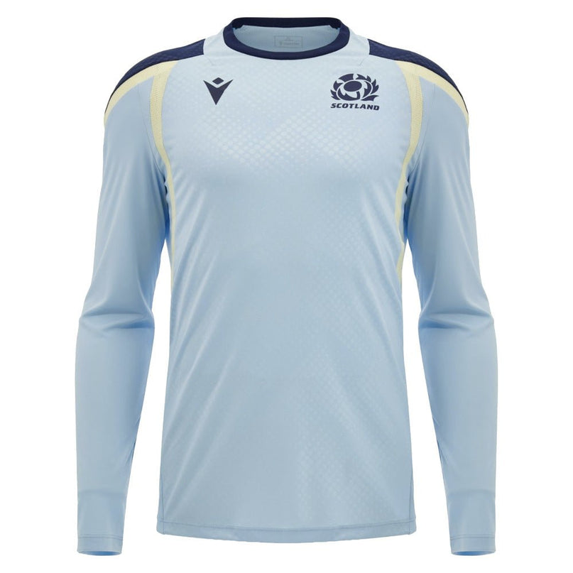 2026-2027 Scotland Rugby Training Poly LS Shirt (Blue) |Product - Training Shirts | Absolute Rugby | Absolute Rugby