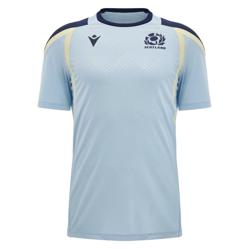 2026-2027 Scotland Rugby Training Shirt (Blue/Sand) - Kids |Product - Training Shirts | Macron | Absolute Rugby