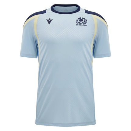 2026-2027 Scotland Rugby Training Shirt (Blue/Sand) - Kids |Product - Training Shirts | Macron | Absolute Rugby