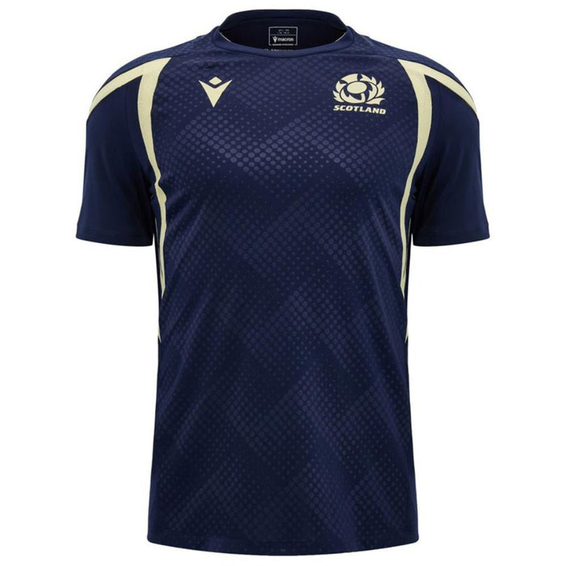 2026-2027 Scotland Rugby Training Shirt (Navy/Sand) - Kids |Product - Training Shirts | Macron | Absolute Rugby
