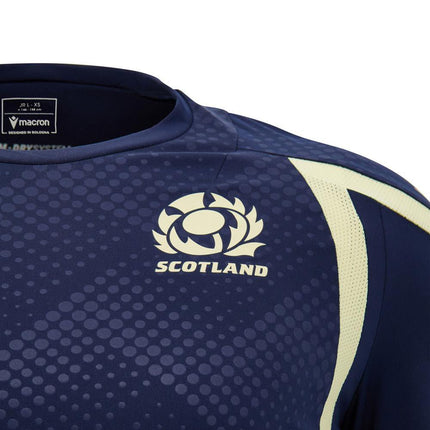 2026-2027 Scotland Rugby Training Shirt (Navy/Sand) - Kids |Product - Training Shirts | Macron | Absolute Rugby