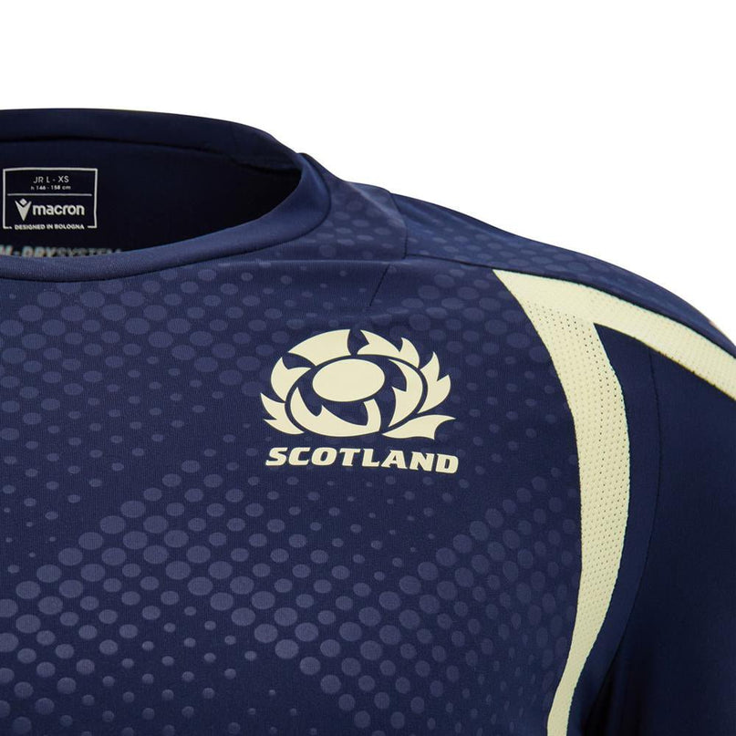 2026-2027 Scotland Rugby Training Shirt (Navy/Sand) - Kids |Product - Training Shirts | Macron | Absolute Rugby