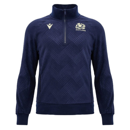 2026-2027 Scotland Rugby Travel Full Zip 3D Fleece (Navy) - Kids |Product - Training Tops | Macron | Absolute Rugby