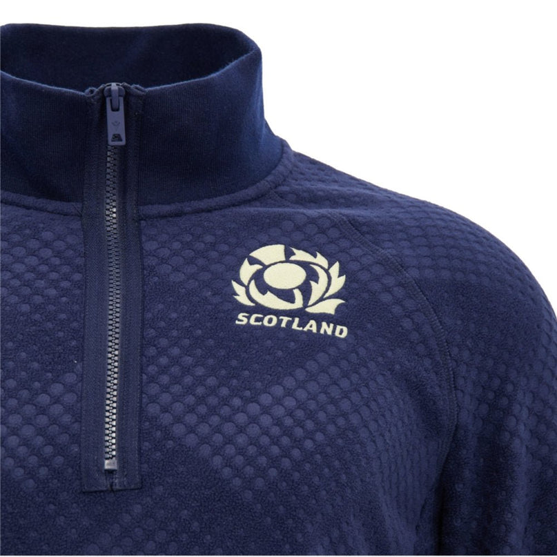 2026-2027 Scotland Rugby Travel Full Zip 3D Fleece (Navy) - Kids |Product - Training Tops | Macron | Absolute Rugby