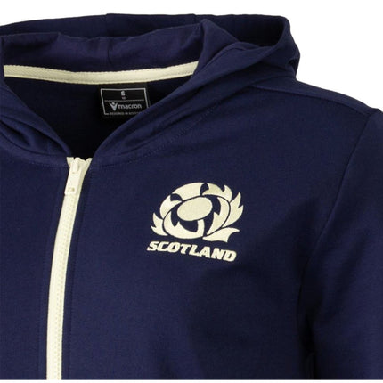 2026-2027 Scotland Rugby Travel Full Zip Hoodie (Navy/Sand) - Womens |Product - Hoodies | Macron | Absolute Rugby