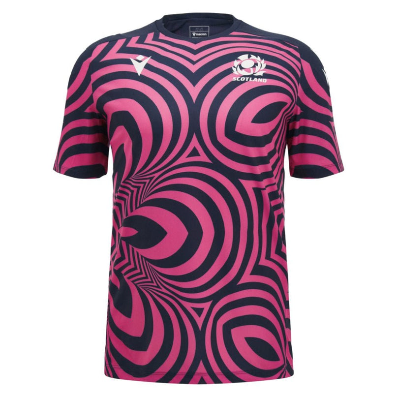 2026-2027 Scotland Rugby Warm Up Shirt (Neon Pink) |Product - Training Shirts | Macron | Absolute Rugby