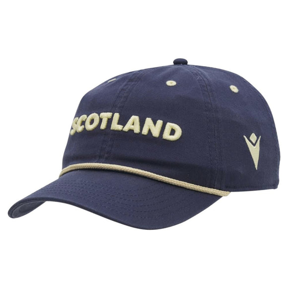 2026-2027 Scotland SRU Dad Baseball Cap (Navy/Sand) |Product - Headwear | Macron | Absolute Rugby