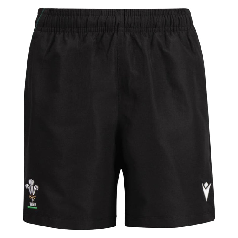 2026-2027 Wales WRU Bermuda Training Shorts (Black) - Kids |Product - Shorts | Macron | Absolute Rugby