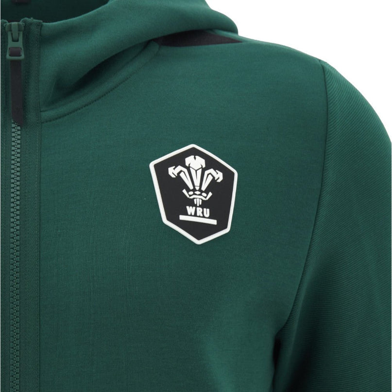 2026-2027 Wales WRU Rugby Ath Full Zip Hoodie (Green) |Product - Hoodies | Macron | Absolute Rugby